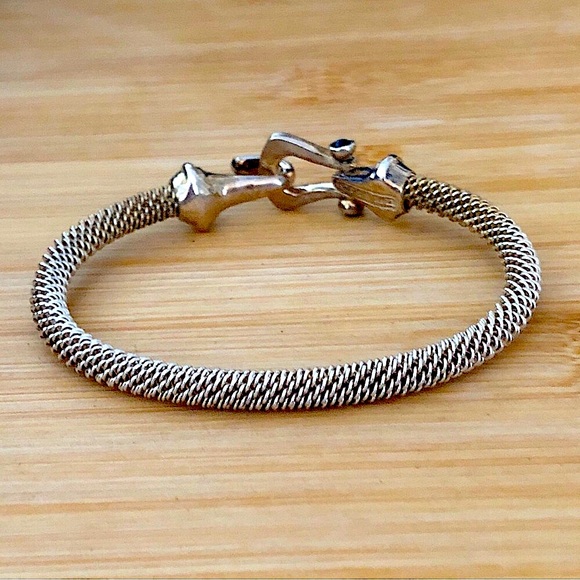 $118 Estate Rope Bracelet Sterling Silver Marked ESPO S13 925 22.7 grams - Picture 5 of 6